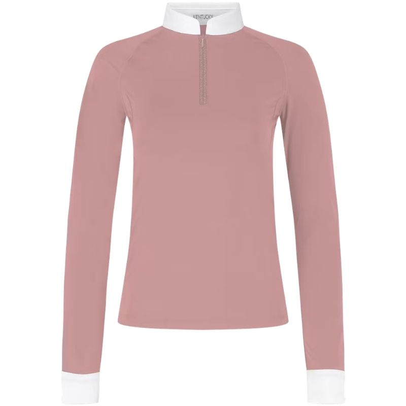 Konkurransetopp Classic Glitter Zipper Long Sleeve Gammelrosa