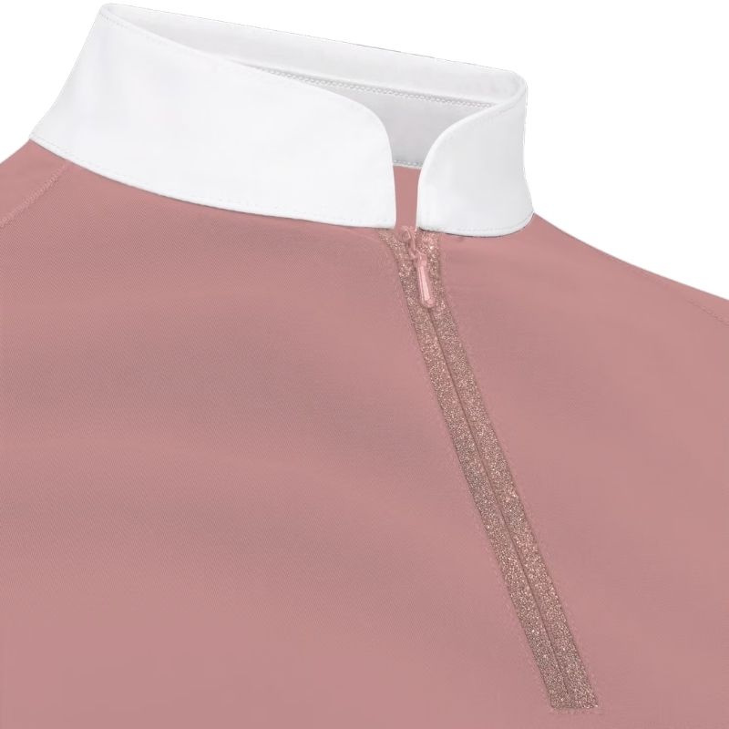 Konkurransetopp Classic Glitter Zipper Long Sleeve Gammelrosa