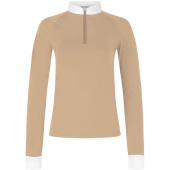 Konkurransetopp Classic Glitter Zipper Long Sleeve Beige Konkurransetopp Classic Glitter Zipper Long Sleeve Beige