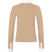 Konkurransetopp Classic Glitter Zipper Long Sleeve Beige Konkurransetopp Classic Glitter Zipper Long Sleeve Beige