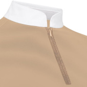 Konkurransetopp Classic Glitter Zipper Long Sleeve Beige Konkurransetopp Classic Glitter Zipper Long Sleeve Beige