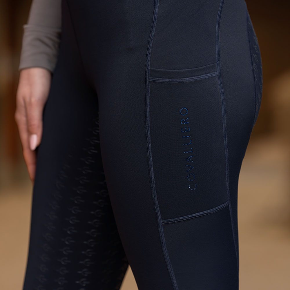 Vinterridetights Grip Helskinn Marineblå