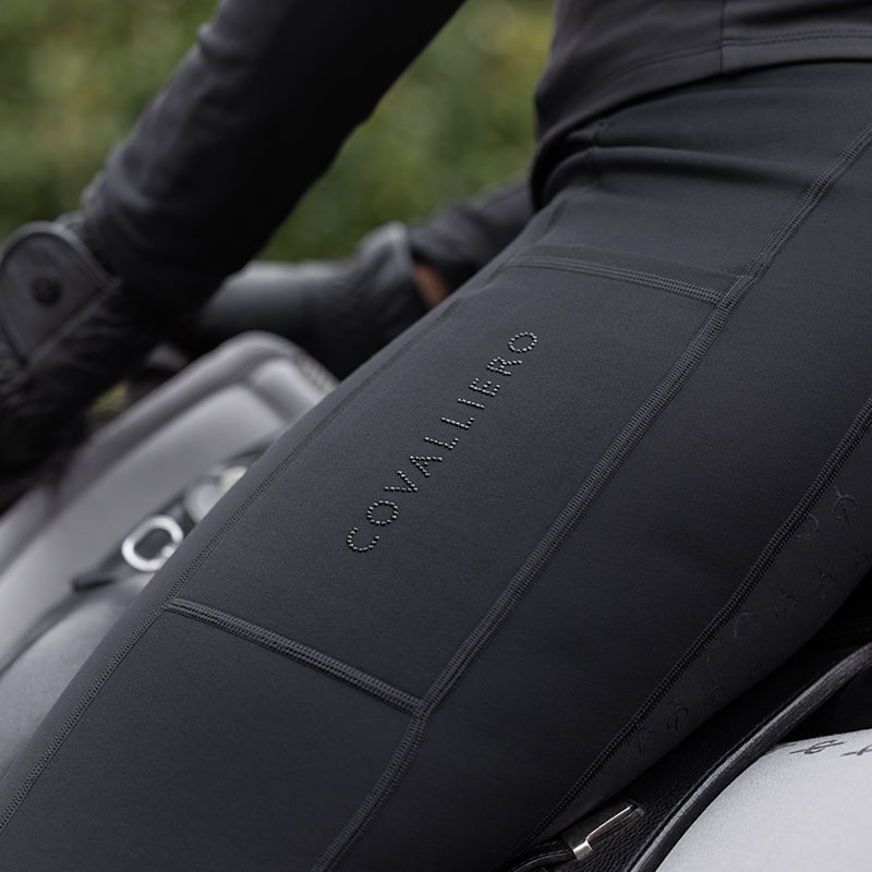 Vinterridetights Grip Helskinn Svart