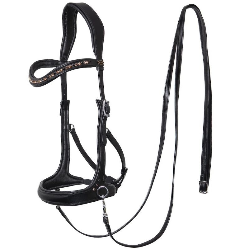 Bittløst Hodelag Moonlight Sidepull Svart
