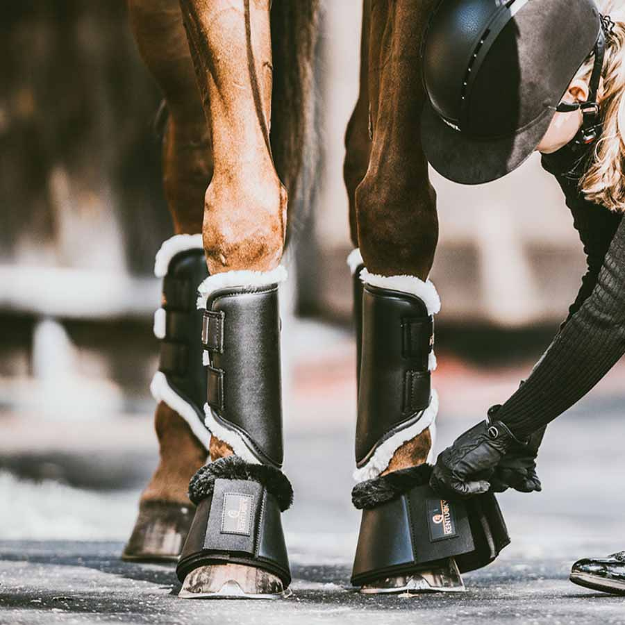 Treningsbeskyttere Leather Front Svart