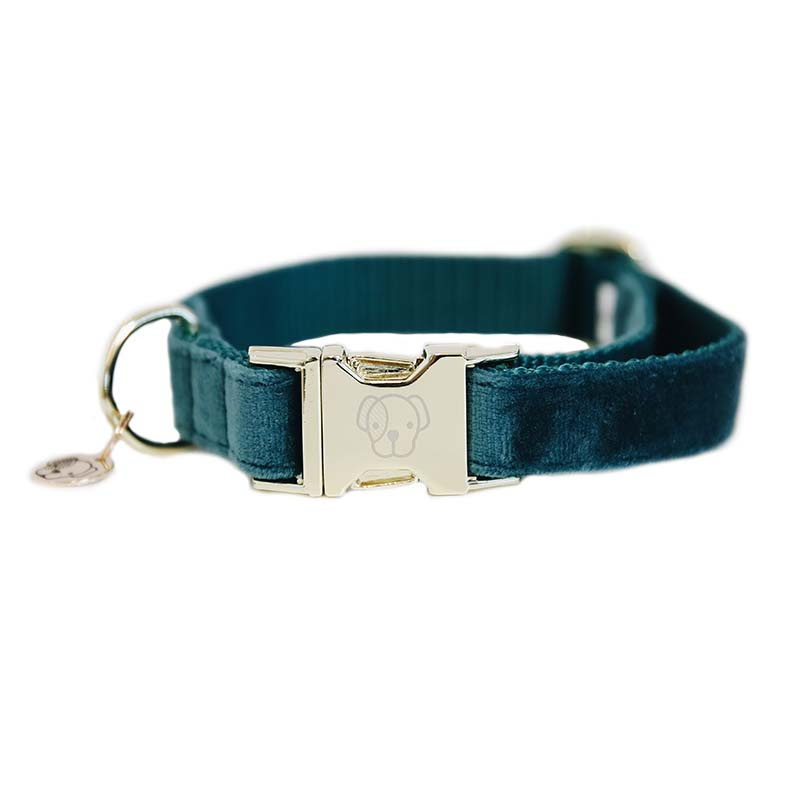 Hundehalsbånd Velvet Smaragdgrønn