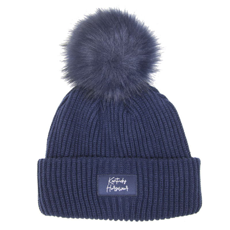Lue Beanie Pompom Marineblå