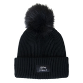 Lue Beanie Pompom Svart Lue Beanie Pompom Svart