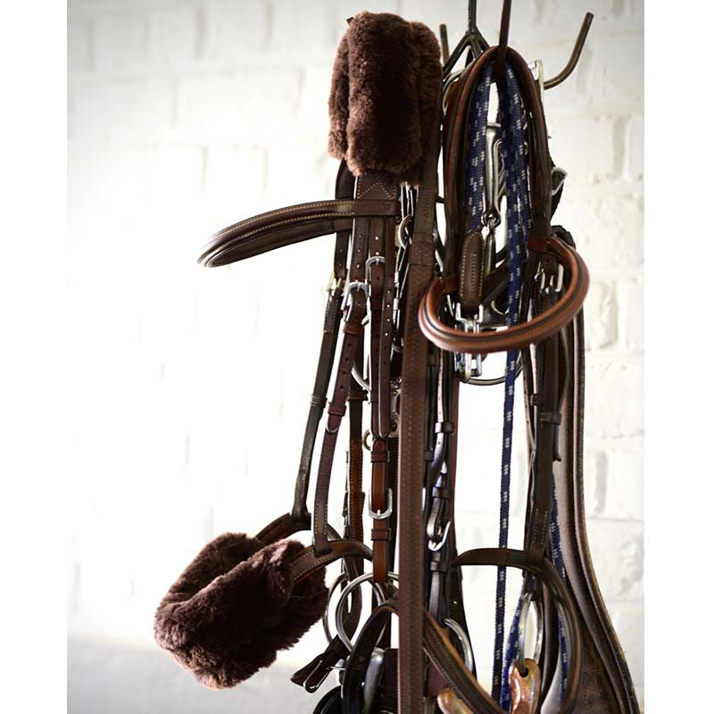 Noseband cover Sheepskin Brun