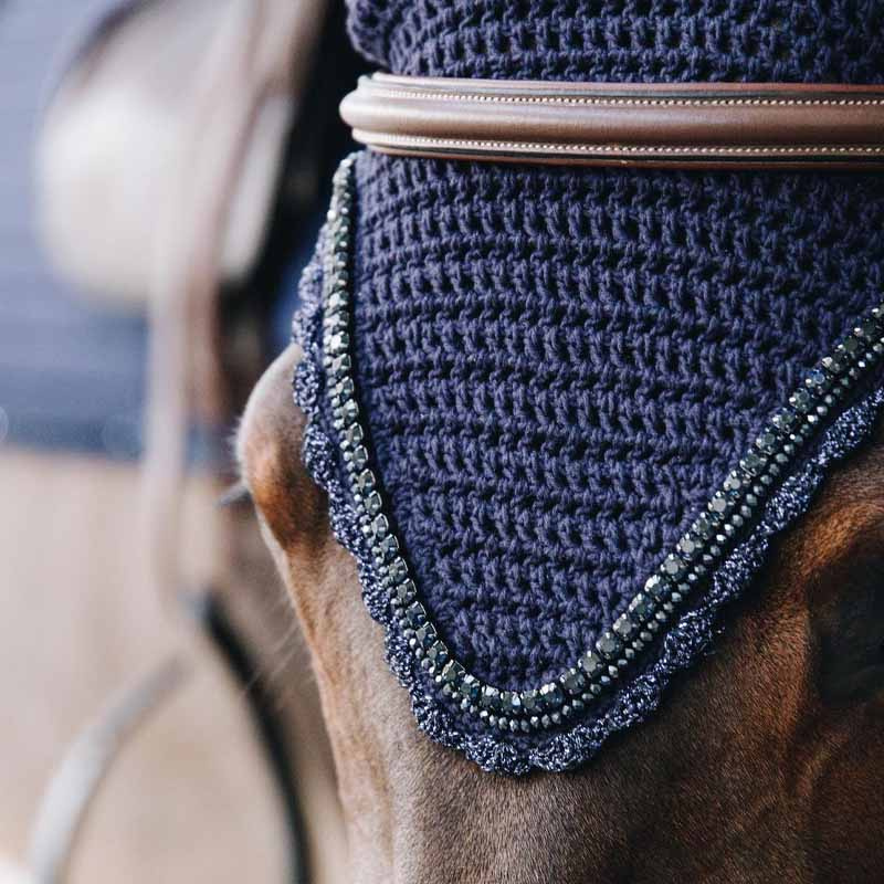 Ørehette Long Stone & Pearl Marineblå