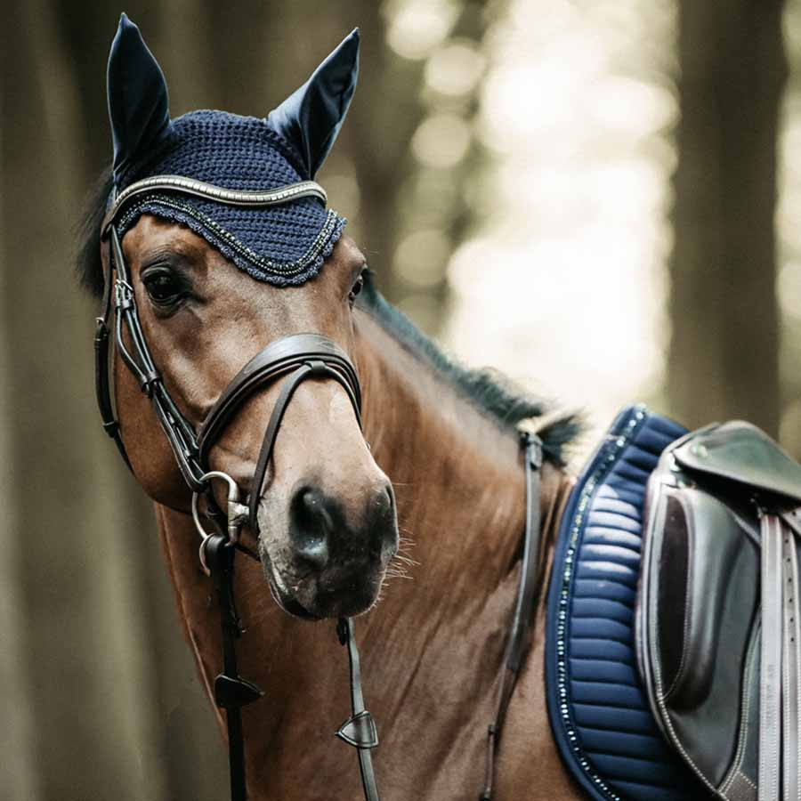 Ørehette Long Stone & Pearl Marineblå