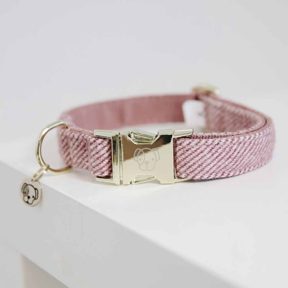 Hundehalsbånd Wool Rosa