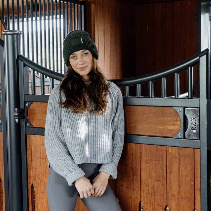 Lue Beanie Rubber Logo Mørkegrønn