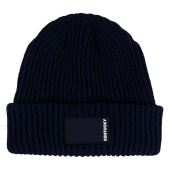 Lue Beanie Rubber Logo Marineblå Lue Beanie Rubber Logo Marineblå
