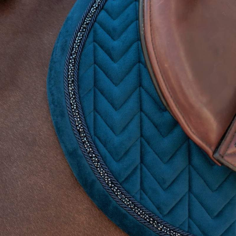 Sjabrak Velvet Mini Pearls Marineblå