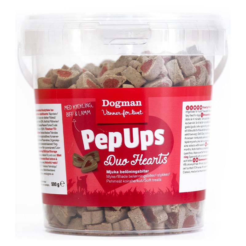 Hundegodis PepUps Duo Hearts