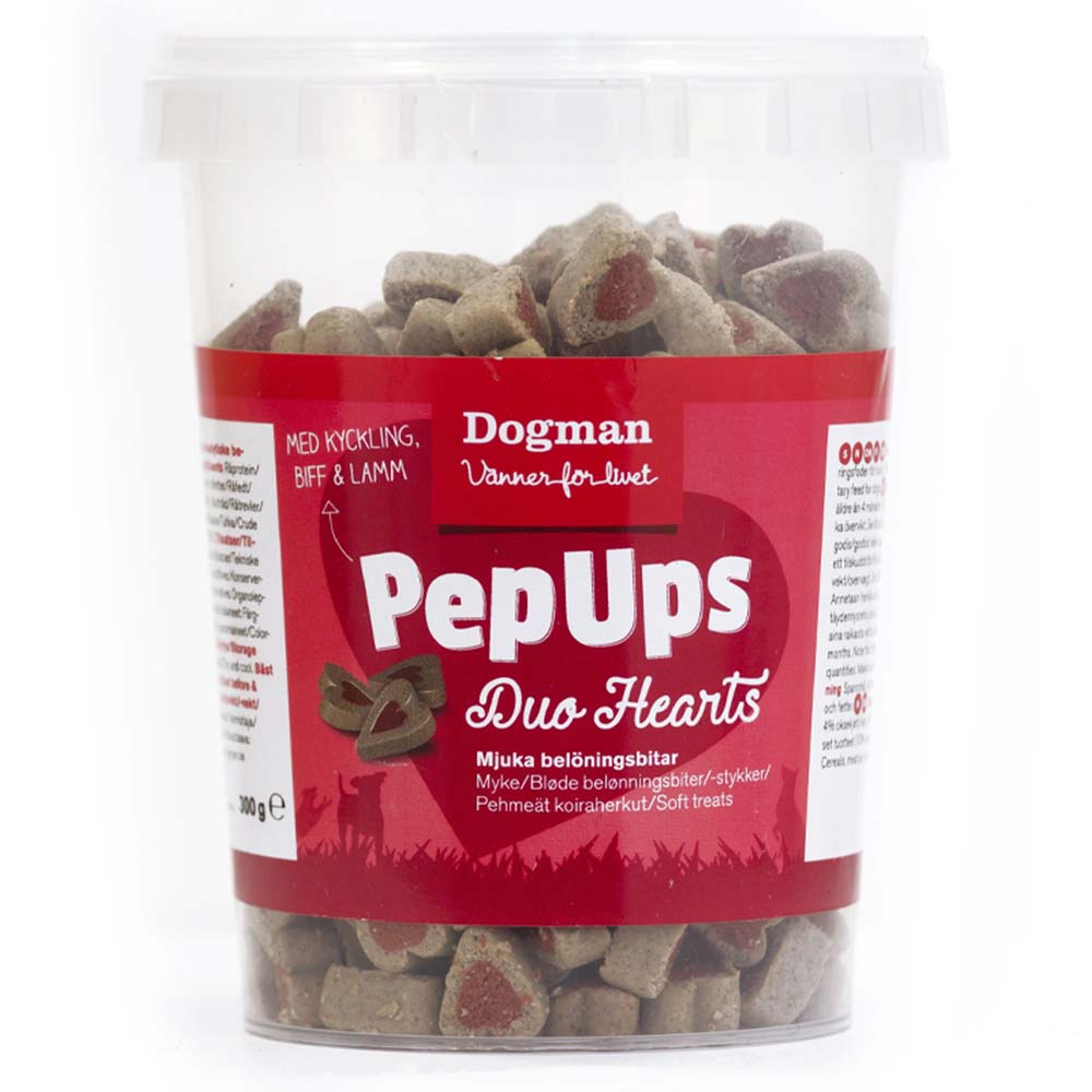 Hundegodis PepUps Duo Hearts