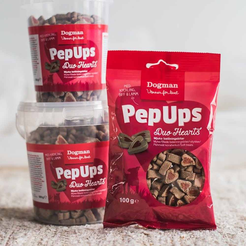Hundegodis PepUps Duo Hearts
