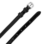 Lakkerte sporereimer lær 12mm Svart/Sølv Lakkerte sporereimer lær 12mm Svart/Sølv