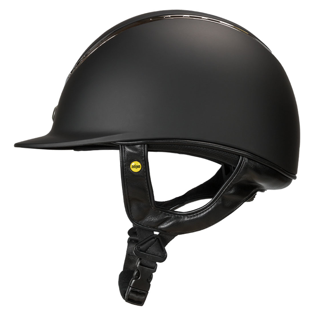 Ridehjelm EQ3 Pardus m. justeringshjul Smooth Top Svart