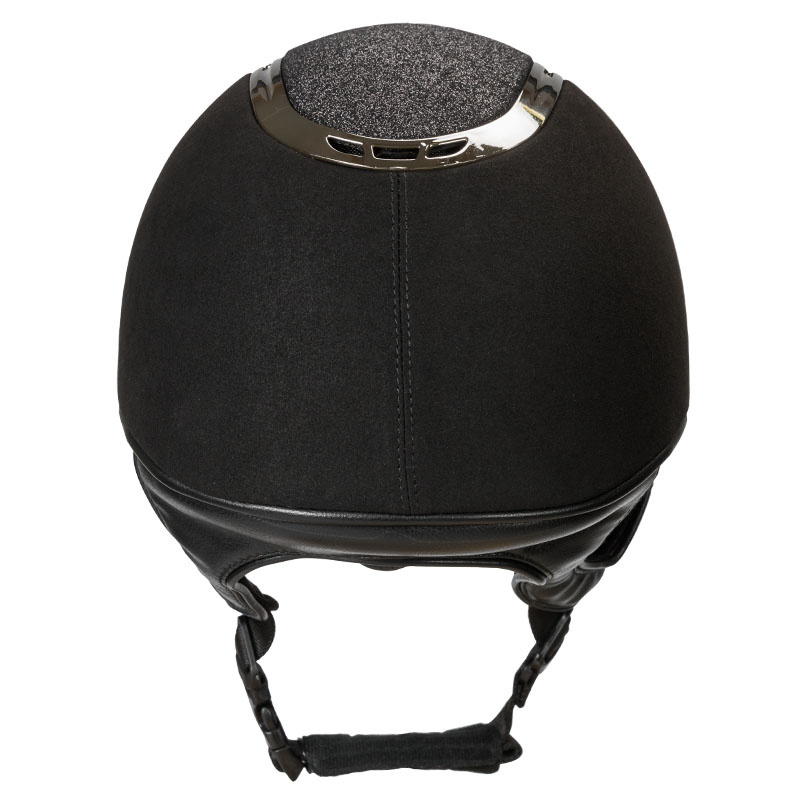 Ridehjelm EQ3 Pardus m. justeringshjul Microfiber Glitter Svart Sand