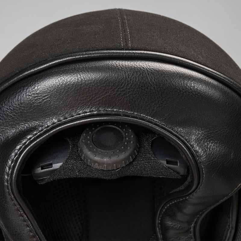 Ridehjelm EQ3 Pardus m. justeringshjul Microfiber Glitter Svart Sand