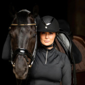 Ridehjelm EQ3 Pardus m. justeringshjul Microfiber Glitter Svart Sand Ridehjelm EQ3 Pardus m. justeringshjul Microfiber Glitter Svart Sand