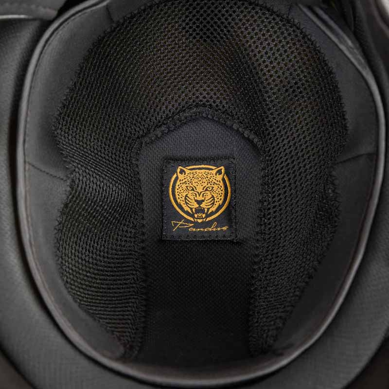 Ridehjelm EQ3 Pardus m. justeringshjul Smooth Top Glitter Svart Sand