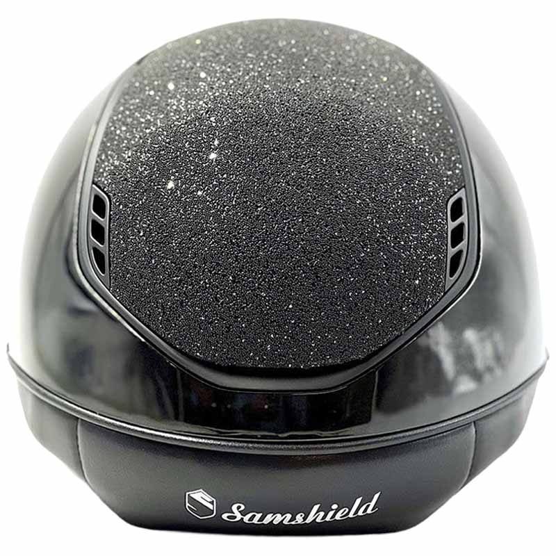 Ridehjelm Miss Shield 2.0 Glossy Crystal Fabric Matt Trim Svart