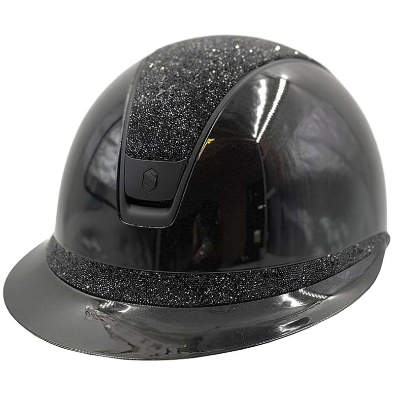 Ridehjelm Miss Shield 2.0 Glossy Ultra Fine Rocks Matt Trim Svart