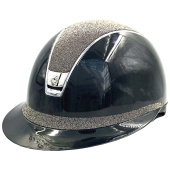 Ridehjelm Miss Shield 2.0 Glossy Chrome Crystal Fabric Metal Eclipse Svart Ridehjelm Miss Shield 2.0 Glossy Chrome Crystal Fabric Metal Eclipse Svart