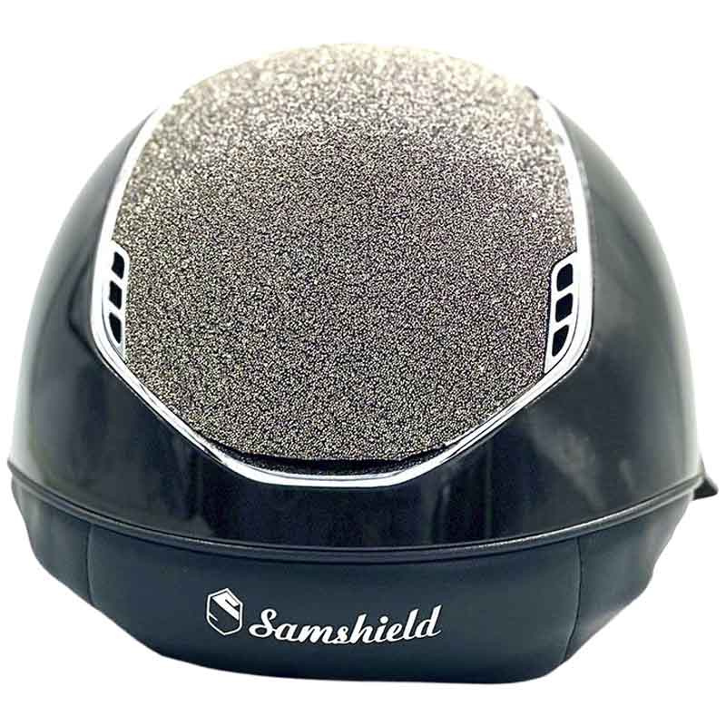 Ridehjelm Miss Shield 2.0 Glossy Chrome Crystal Fabric Metal Eclipse Svart