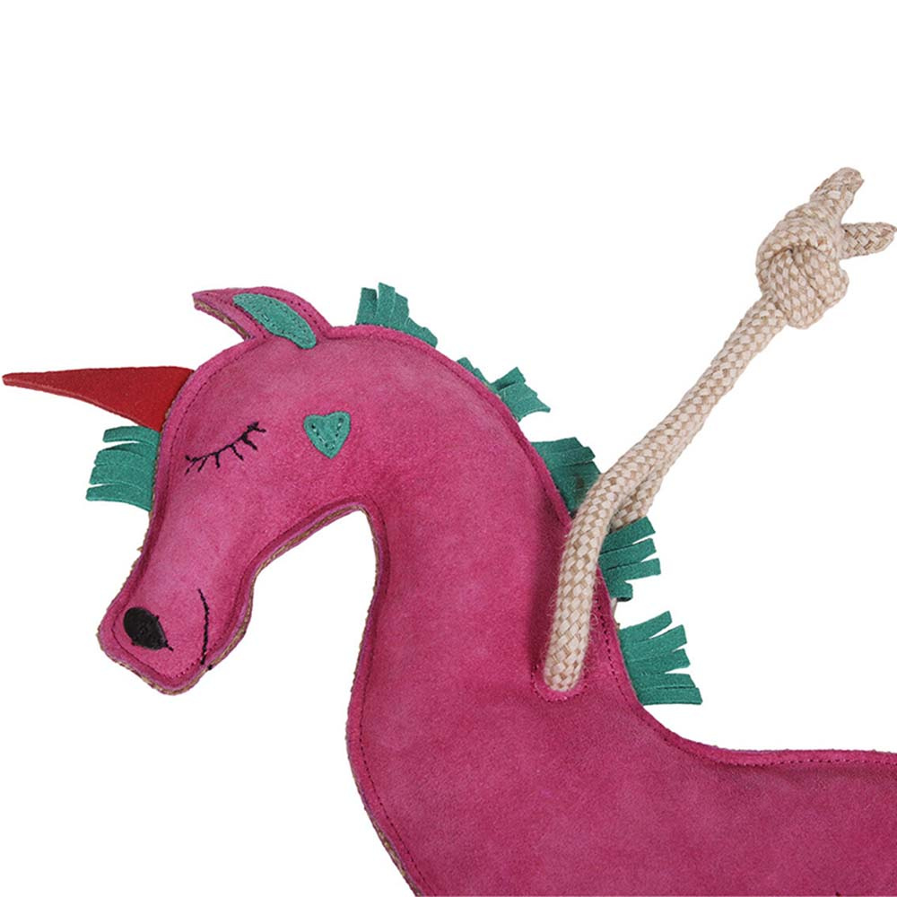 Hesteleke Unicorn semsket skinn ECO Rosa
