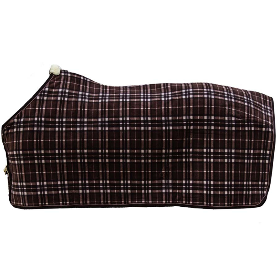 Fleecedekken Heavy Check Printing Brun/Beige