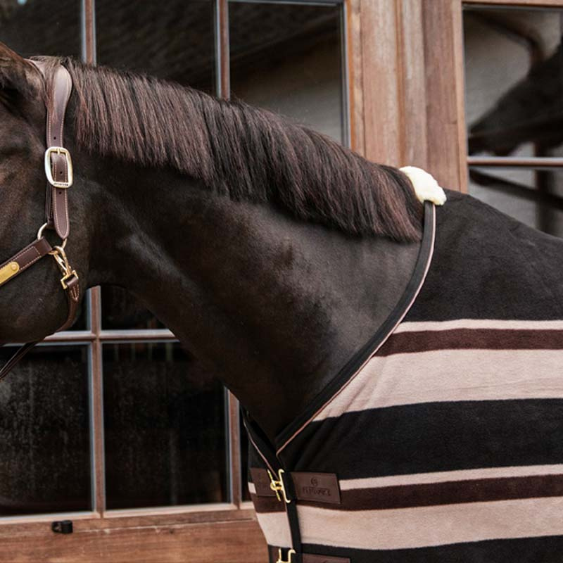 Fleecedekken Heavy Stripes Brun