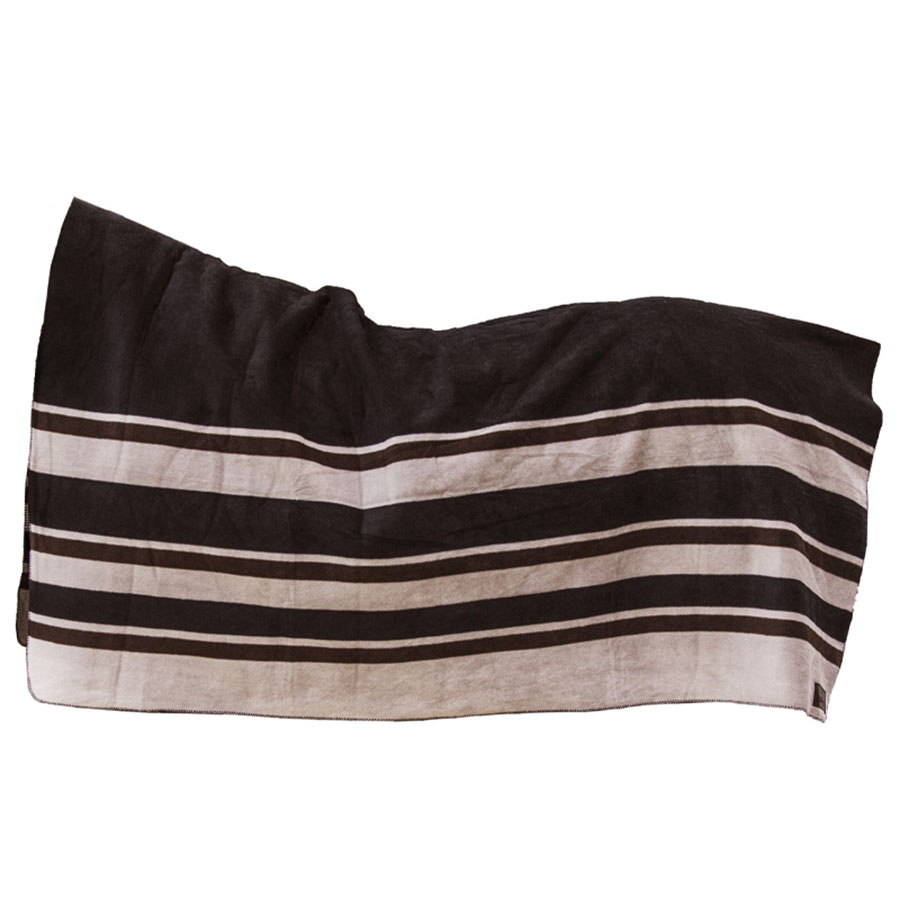 Fleecedekken Heavy Square Stripes Brun 210x200