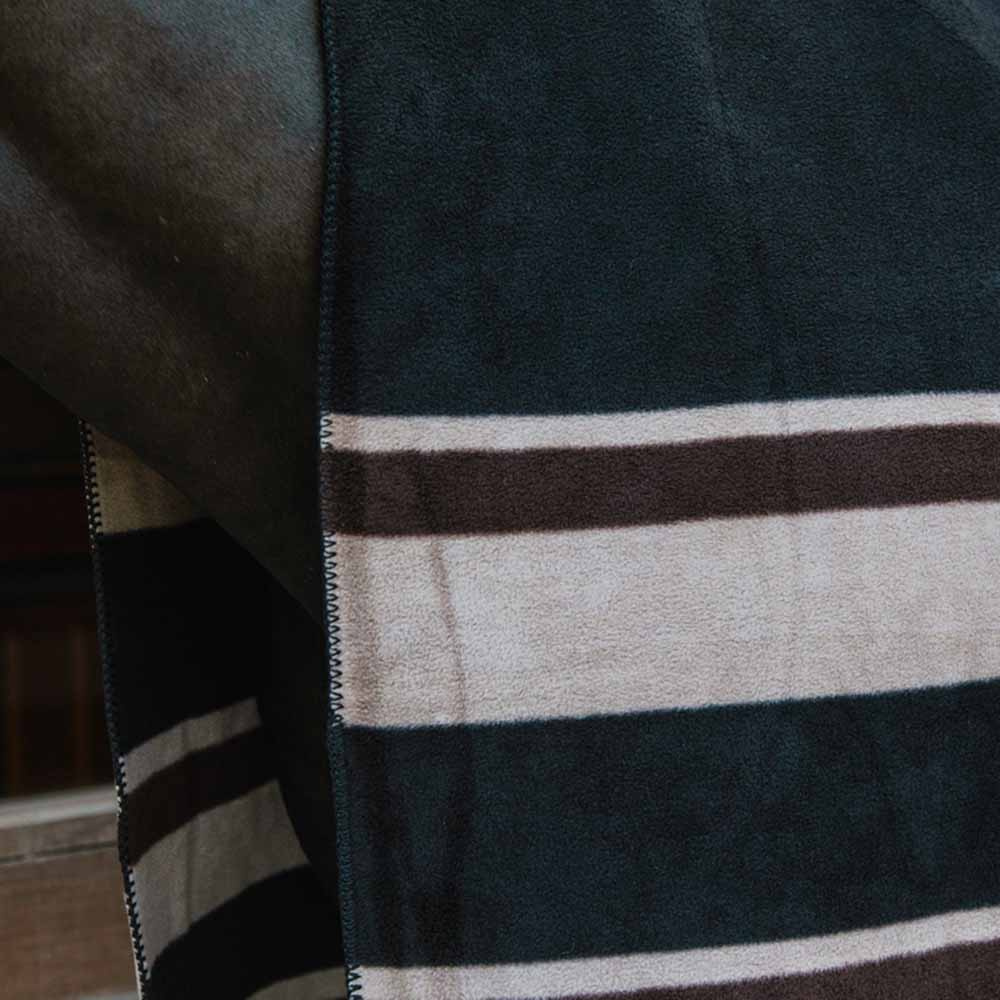 Fleecedekken Heavy Square Stripes Brun 210x200