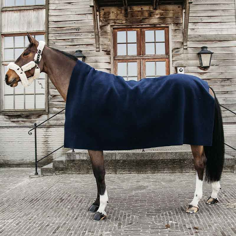 Fleeceteppe Heavy Square Marineblå