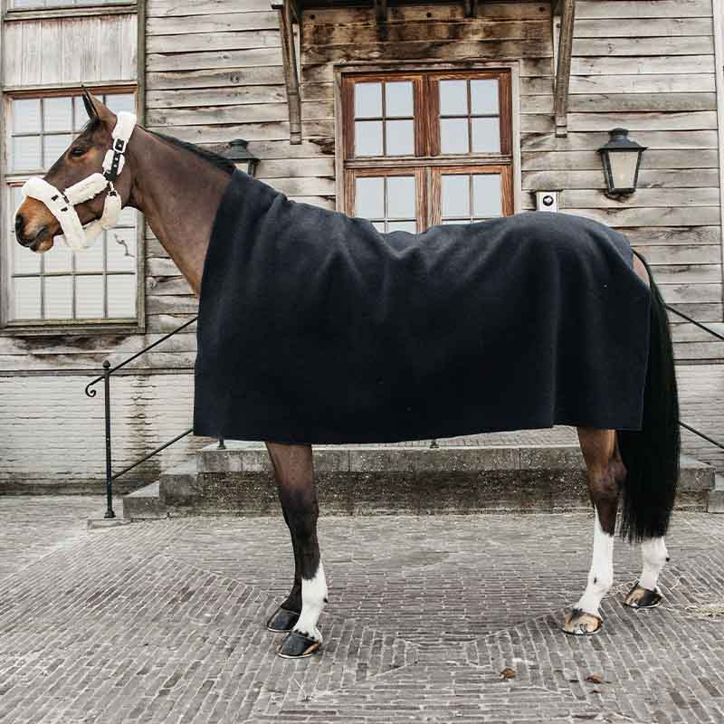 Fleeceteppe Heavy Square Square Svart