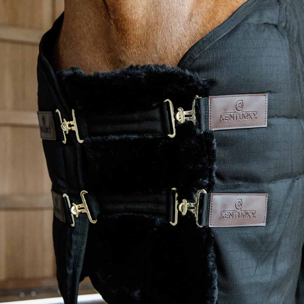 Bogforlenger Vegan Sheepskin 2 Buckles Svart