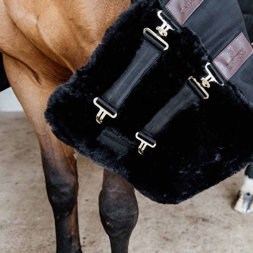 Bogforlenger Vegan Sheepskin 2 Buckles Svart