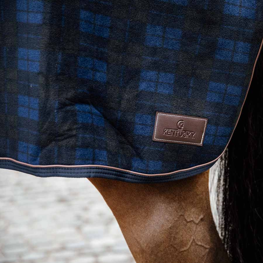 Lendedekken Heavy Fleece Check Printing Marineblå/Svart