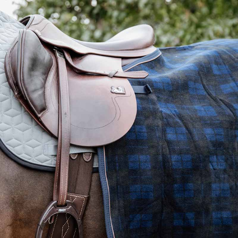 Lendedekken Heavy Fleece Check Printing Marineblå/Svart