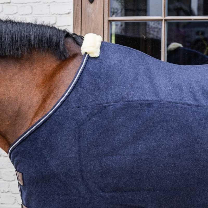 Fleecedekken Heavy Melange Marineblå