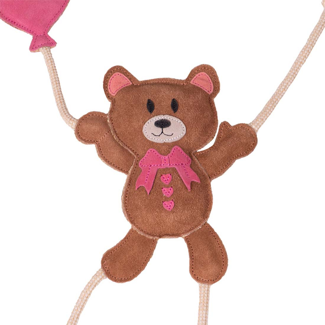 Hesteleke Valentine Bear semsket skinn Brun/Rosa