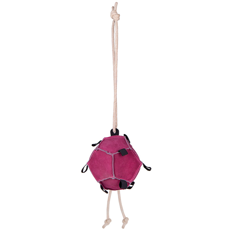 Hesteleke Ball Loop semsket skinn Rosa