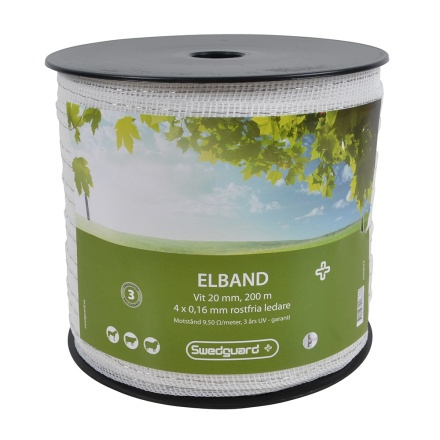 Elbånd 20mm Hvit 200m