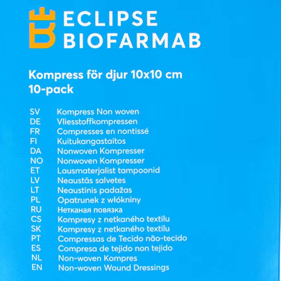 Steril kompress for hest 10-pk Hvit 10x10 cm