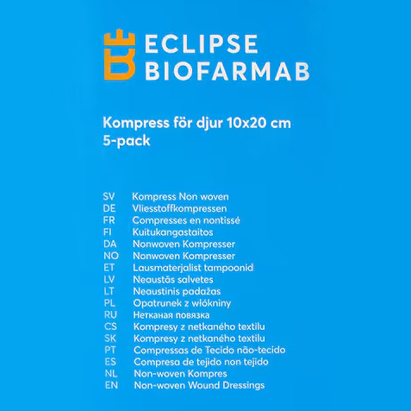 Steril kompress for hest 5-pakk Hvit 10x20 cm