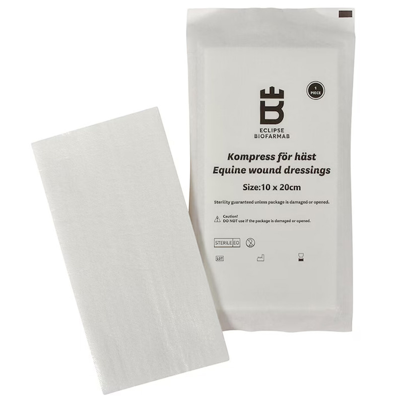 Steril kompress for hest 5-pakk Hvit 10x20 cm